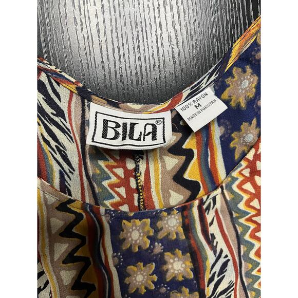 Vintage Y2K Bila Boho Multicolor Sheath Dress - Picture 5 of 8